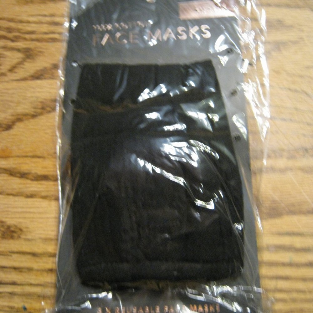 Kitsch Cotton Face Mask 3 pc set Plain Black